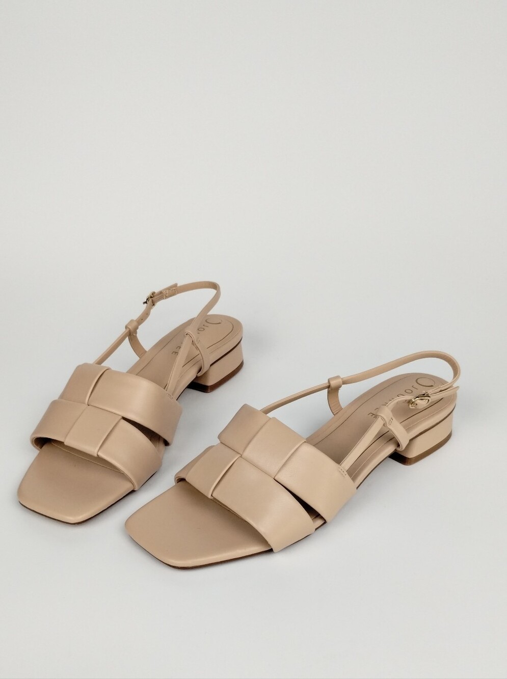 Journee Collection Nude Beige Woven Slingback Sandals
